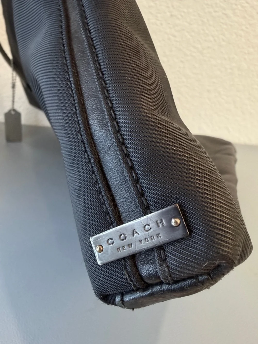 Coach Vintage Mercer Black Leather and Twill Tote Bag
